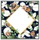 image 1 of Decorative flowers on navy background (Picture Frame) Grey | L
