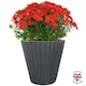 image 1 of Vintage Black Ribbed Round Vase Outdoor Garden Planter D30.5 H30 cm, 21.9 ltrs Cap.