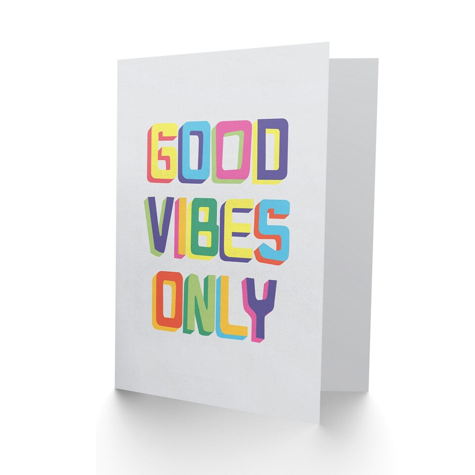 image 1 of Quote Good Vibes Only Colourful Quote Card