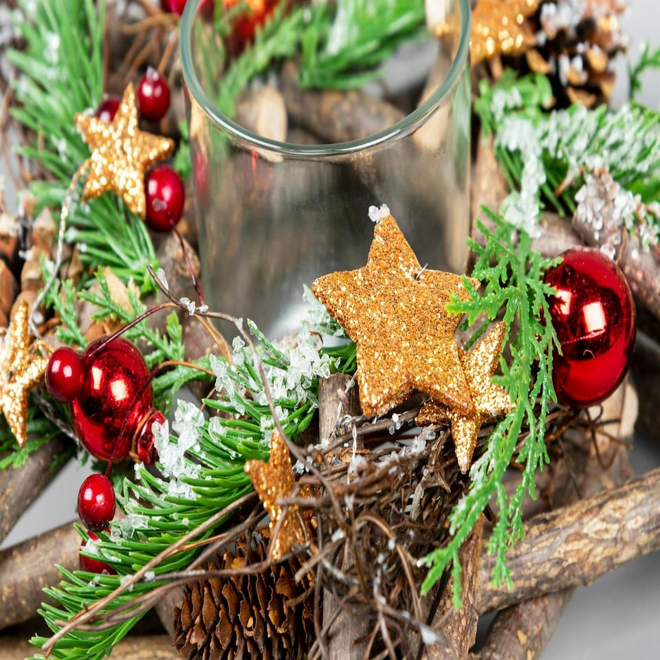 image 1 of 22cm Twig Star Candle Holder