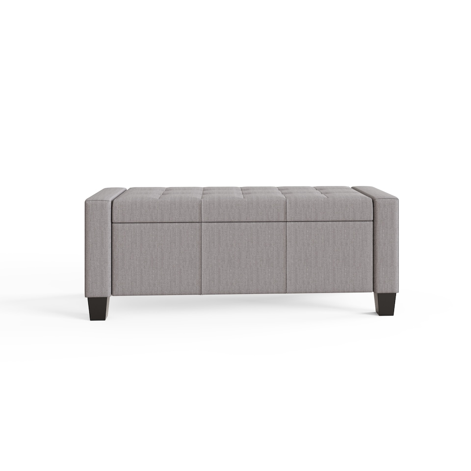 image 1 of Verona Ottoman Storage Bench | Grey | Grey