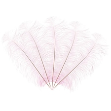 Pastel Baby Pink Ostrich Feathers - Pack of 5