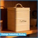 image 4 of Harbour Housewares Metal Coffee Storage Canister - 1x Vintage Retro Food Storage Canister Coffee Caddy Food Container Tin | White | White
