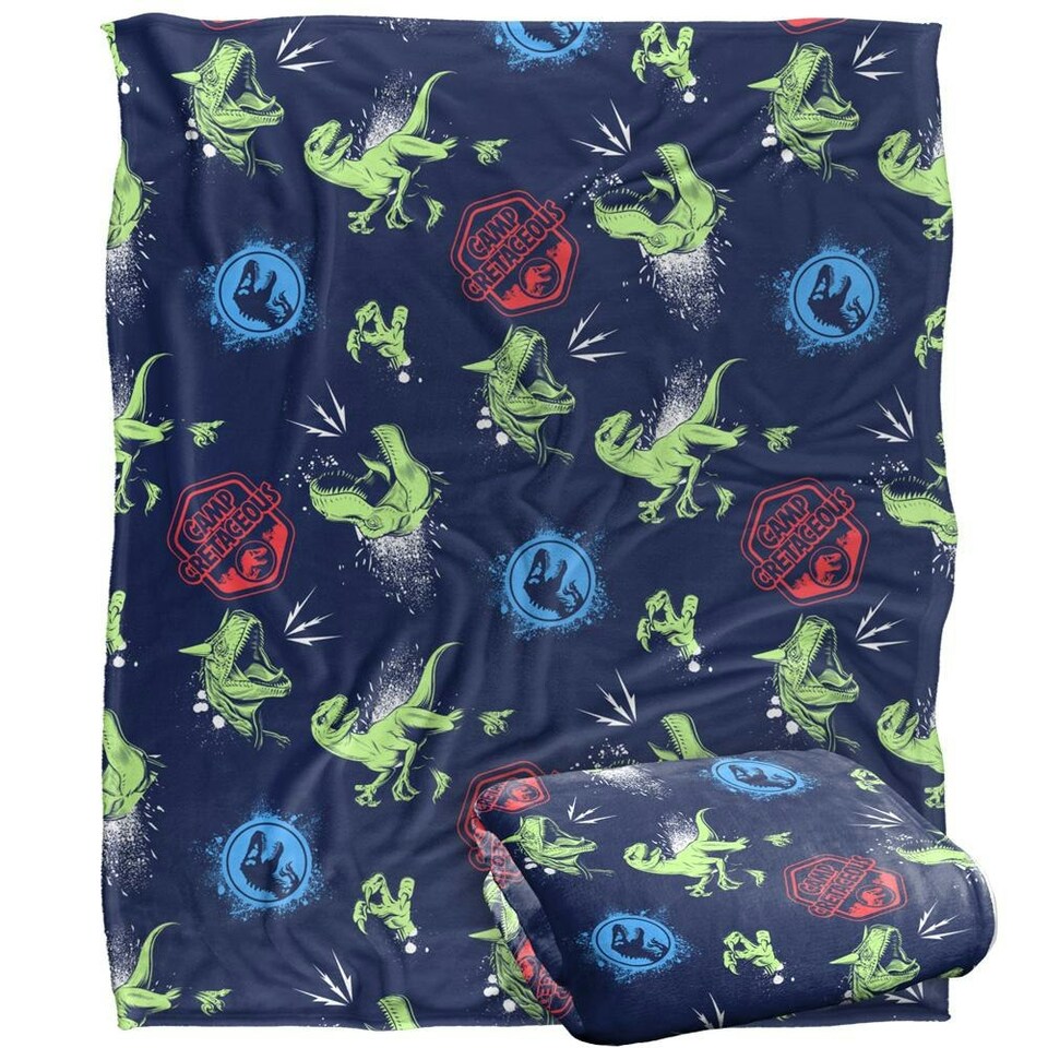 image 1 of Jurassic Park Camp Cretaceous Graffiti Blanket - Multicoloured - One Size