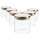 image 1 of Argon Tableware Scandi Storage Jars with Metallic Lids - 550ml - Gold - Pack of 6