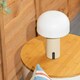 image 2 of ValueLights Calhoun Dimmable Powder Coated Cream Table Lamp with White Shade and SMD LED Integrated LED .8W Warm White 3000K Bulb