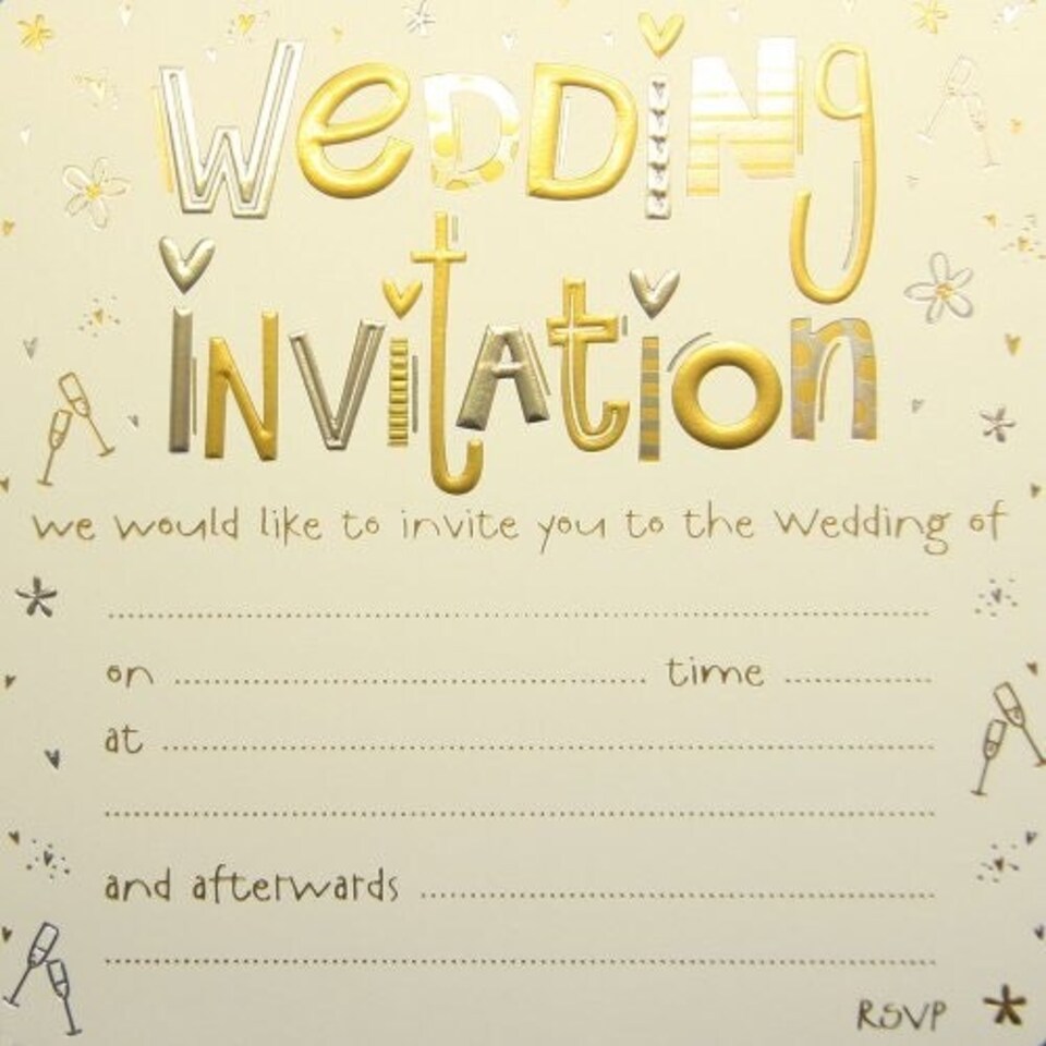 image 1 of Pack of 10 Luxury Wedding Invitation Card Sheets with Envelopes