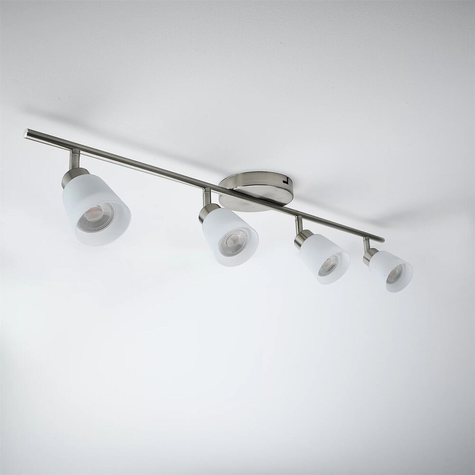 image 1 of Set of 2 Tecoma - Satin Nickel with Glass 4 Way Adjustable Spotlights