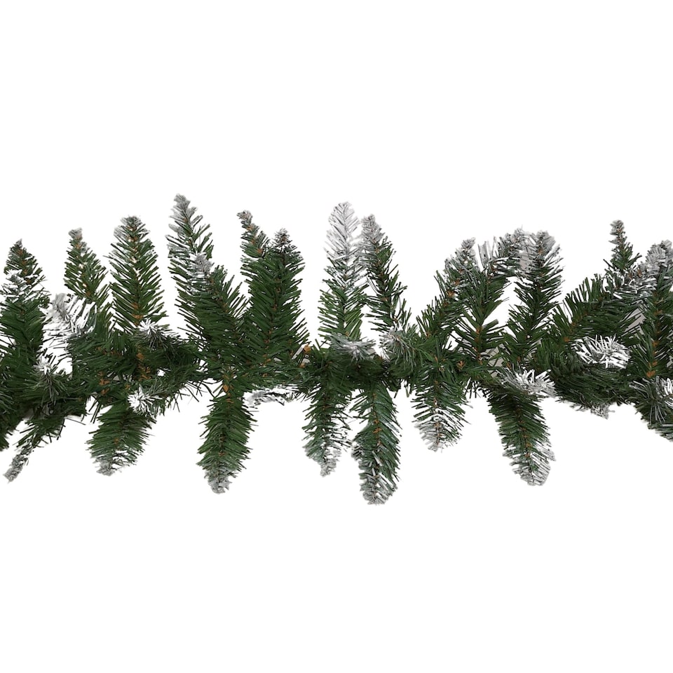 image 1 of 2.7m x 25cm Snow Tipped Plain Christmas Garland with 200 Tips