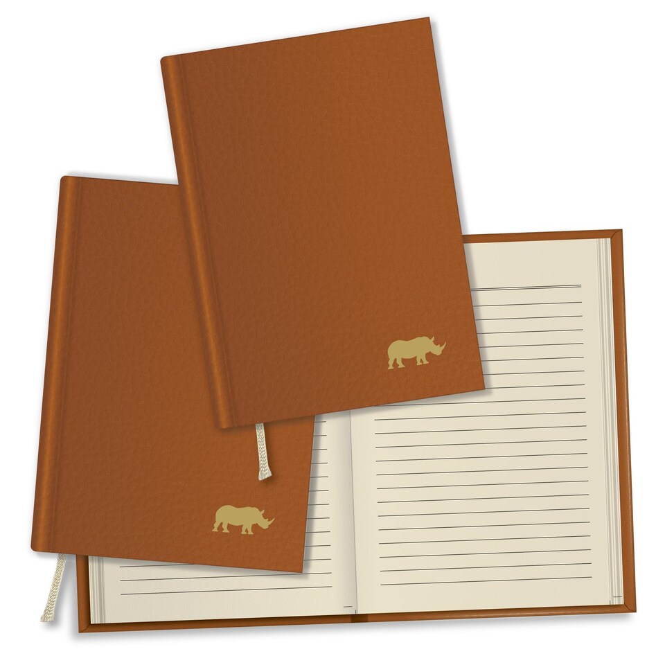 image 1 of Rhino Stationery 160 Page Soft Touch Flexiback Notebook Tan A6