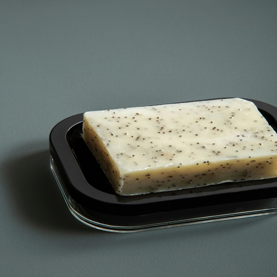 image 1 of Interiors by Premier Black Acrylic Soap Dish, Rectangular Draining Soap Tray With Self-Draining Hole, Compact Soap Dish Holder