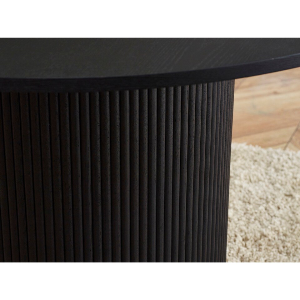 image 1 of Louis Fluted Round Dining Table - Black