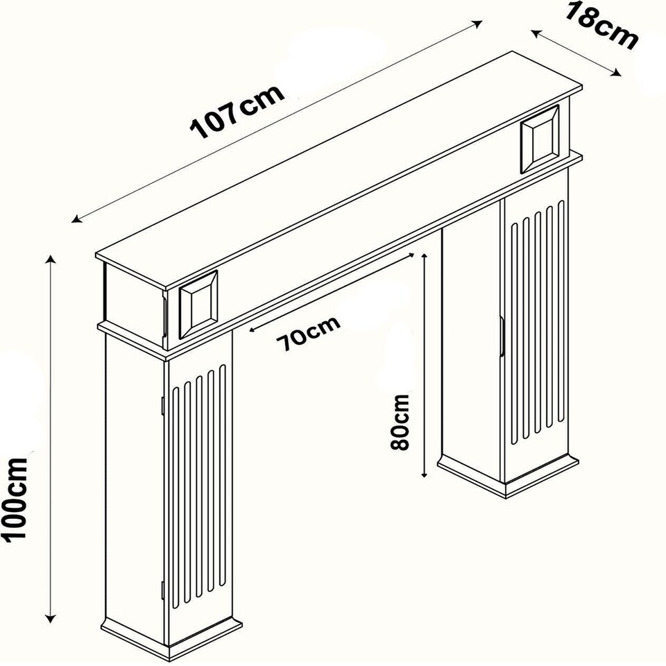 image 1 of Gr8 Home Wooden White Fireplace Surround Mantelpiece Storage Cabinet Shelves Unit Stand