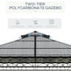 image 3 of Outsunny 3 x 3 (m) Double Roof Hard Top Gazebo w/Nettings & Curtains, Khaki
