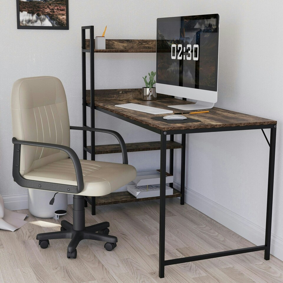 image 1 of Vida Designs Morton Office Chair Computer Desk Table Chair, Beige