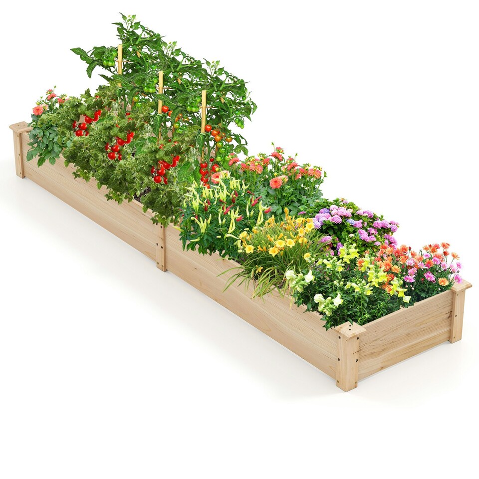 image 1 of COSTWAY Wooden Raised Garden Bed Elevated Planting Bed N/A