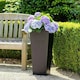 image 4 of Primrose Black Flared Tapered Outdoor Planter Zinc Galvanised Pot 70cm x 34cm