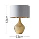 image 3 of ValueLights Bailey Polished Gold Table Lamp with Medium Grey Drum Shade and E27 GLS LED 10W Warm White 3000K Bulb