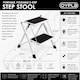 image 7 of Folding Portable 2 Step Stool Non Slip Tread Safety Steel Stepladder | White