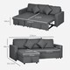 image 3 of HOMCOM Corner Sofa Bed with Storage, 3 Seater Pull Out Sofa Bed, Convertible L Shape Sofa Couch with Reversible Chaise Lounge for Living Room, Dark Grey