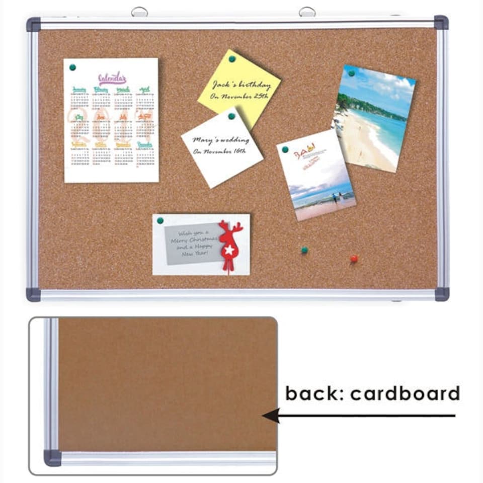 image 1 of Aluminium Framed Corrugated Notice Cork Bulletin Board 45 x 60cm