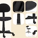 image 5 of HOMCOM Armless Office Chair, Small Desk Chair, Height Adjustable Computer Chair with Rolling Wheels and Low Back, Black