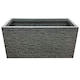 image 2 of 2 x Brick Slate Effect Trough Patio Planters Pewter Grey Large Garden Flower Pots Grey