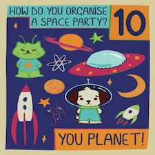 10th Birthday Card For Boys and Girls Space Themed