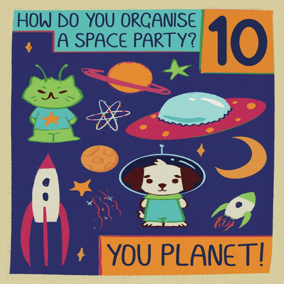 image 1 of 10th Birthday Card For Boys and Girls Space Themed
