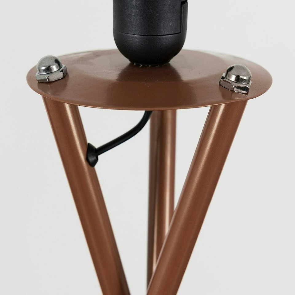 image 1 of ValueLights Camden Copper Tripod Floor Lamp White Taper Shade White
