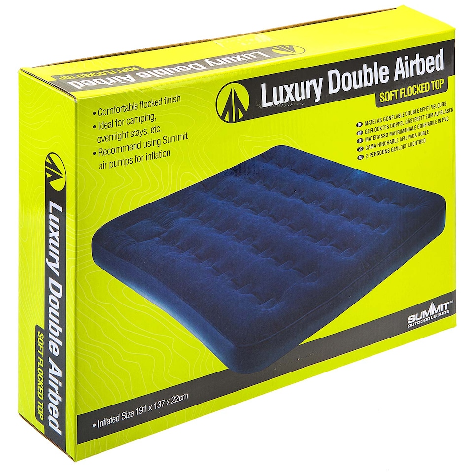 image 1 of VFM e-Store Luxury Flocked Camping Airbed - Summit Outdoor, Blue