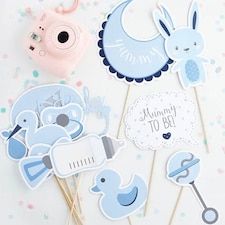 Blue Baby Shower Photo Booth Props - Pack of 13