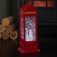image 2 of 26.5cm Christmas Water Spinner Telephone Box Design with Snowman Scene  Dual Power