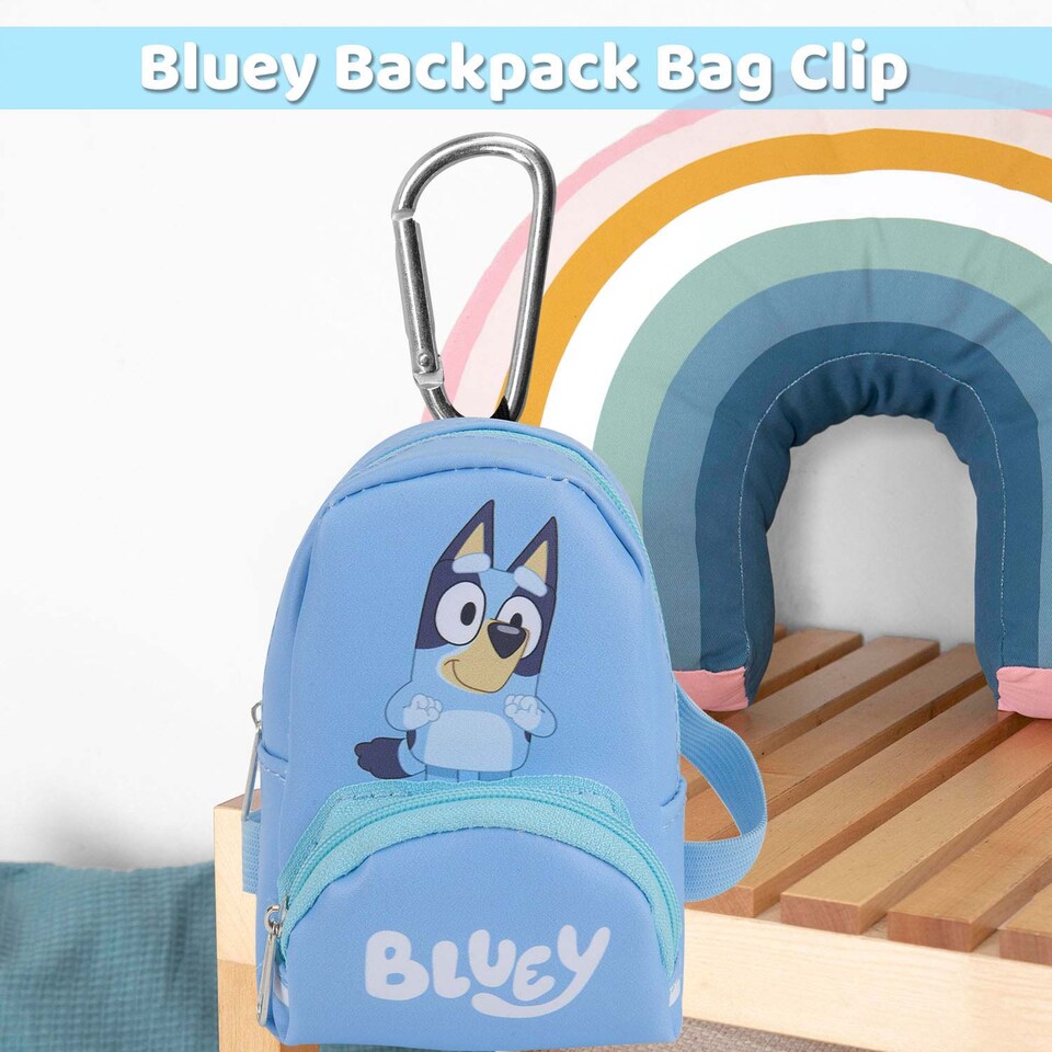 image 1 of vfm-estore Bluey Backpack Bag Clip - Plush Children's Accessory