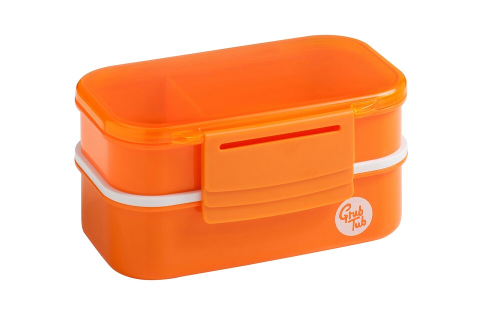 image 1 of Interiors by Premier Organized Orange Lunch Box, Leak Proof Tiffin Box, Comfortable Packed Lunch Box, Portable Lunch Container