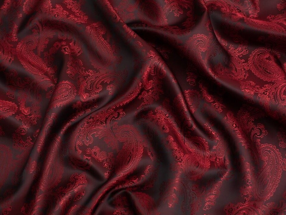 Minerva Core Range Red Woven Jacquard Lining Fabric for Dressmaking, 142.5cm / 56" Wide - per metre