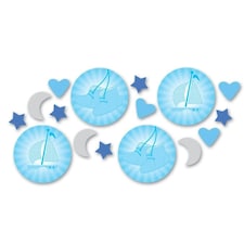Amscan Baby Booties Christening Confetti - Blue/Silver - One Size