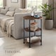 image 7 of Bedside Table Colchester - industrial style, round with 3 shelves, 40 x 61 cm | Brown | Industrial wood dark, rustic | 40 x 40 x 61 cm | 1