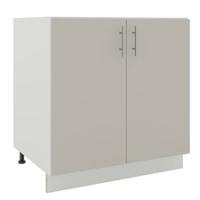 JD Greta Adjustable Legs Kitchen Sink Unit 800mm Cabinet With Doors - Cashmere Matt