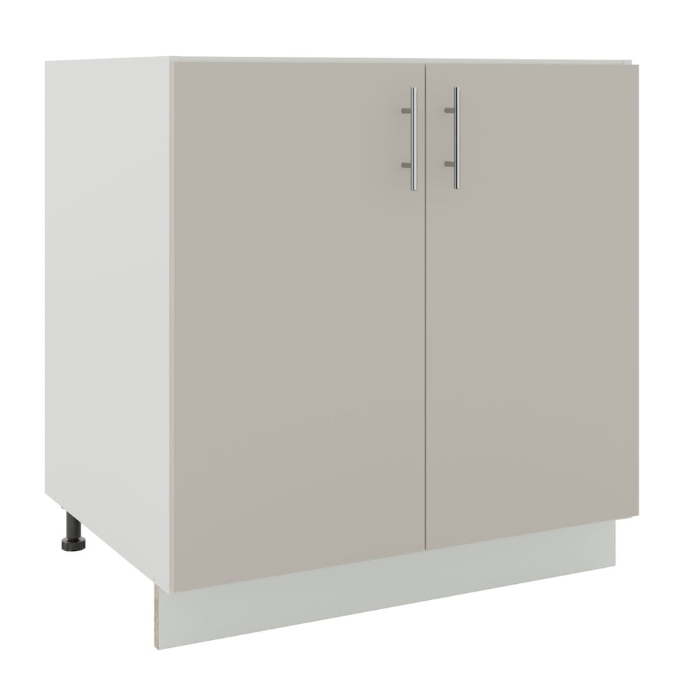 image 1 of JD Greta Adjustable Legs Kitchen Sink Unit 800mm Cabinet With Doors - Cashmere Matt