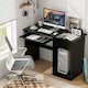 image 7 of COSTWAY Computer Desk Workstation Laptop Table w/Drawer Black Black