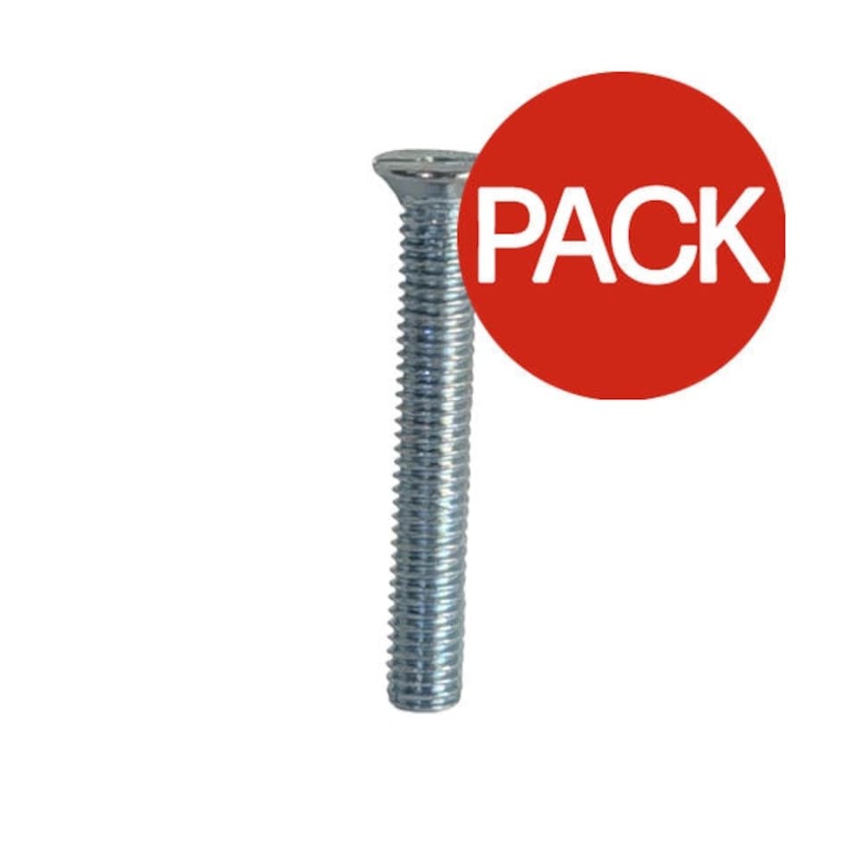 Securfix Zinc Plated Countersunk Screws (Pack of 75) - Silver - 50mm x 3.5mm