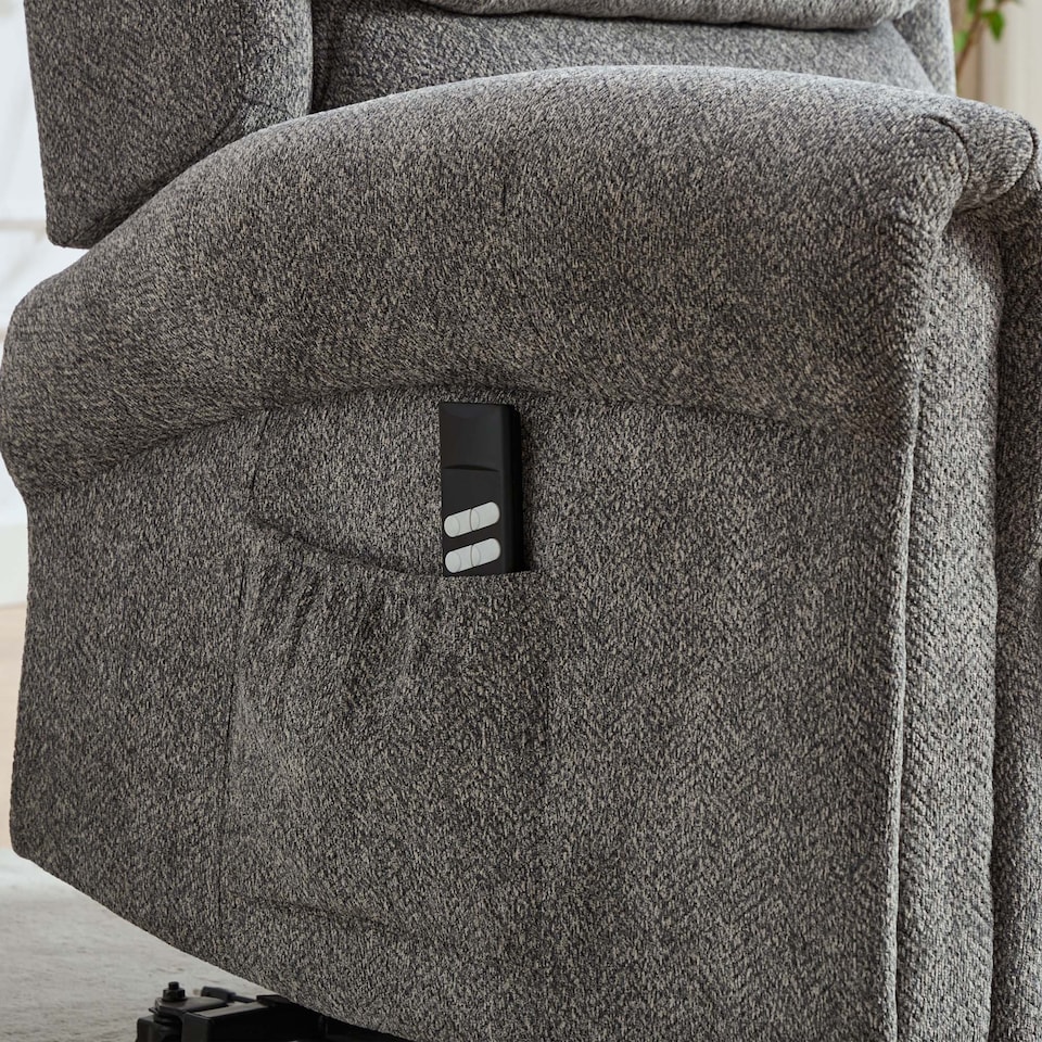 image 1 of Belvoir Grey Fabric Dual Motor Mobility Rise Recliner Chair | Grey | Grey | One Size