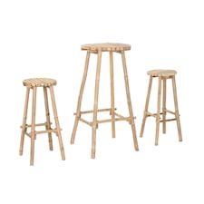 Table set with 2 chairs Home ESPRIT Bamboo 50 x 50 x 105 cm N/A