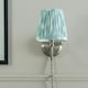 image 1 of ValueLights Neely Plug in Brushed Chrome Wall Light with Blue Pleated Shade