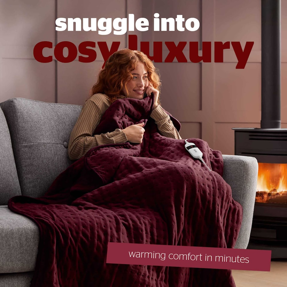 image 1 of Silentnight Luxury Heated Throw, Berry | Purple | Berry | One Size | 1