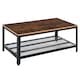 image 6 of HOMCOM 2-Tier Wooden Coffee Table Retro Industrial Style Side Desk Living Room Yellow