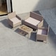 image 9 of Garden Vida Kendal 4 Seater Rattan Set Chair Sofa Coffee Table Outdoor Garden Furniture, Natural
