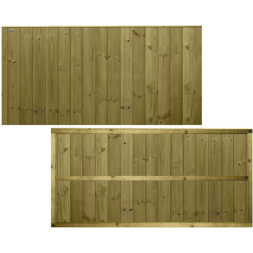 image 1 of Ultimate T&G Vertical Boards W:6ft x H:3ft Fence Panel Treated Timber (Pack of 4)