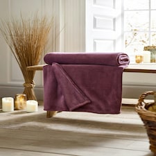 Snuggle Touch 140 x 180cm Soft Blanket - Solid Colour Plain Throws Purple | Magenta